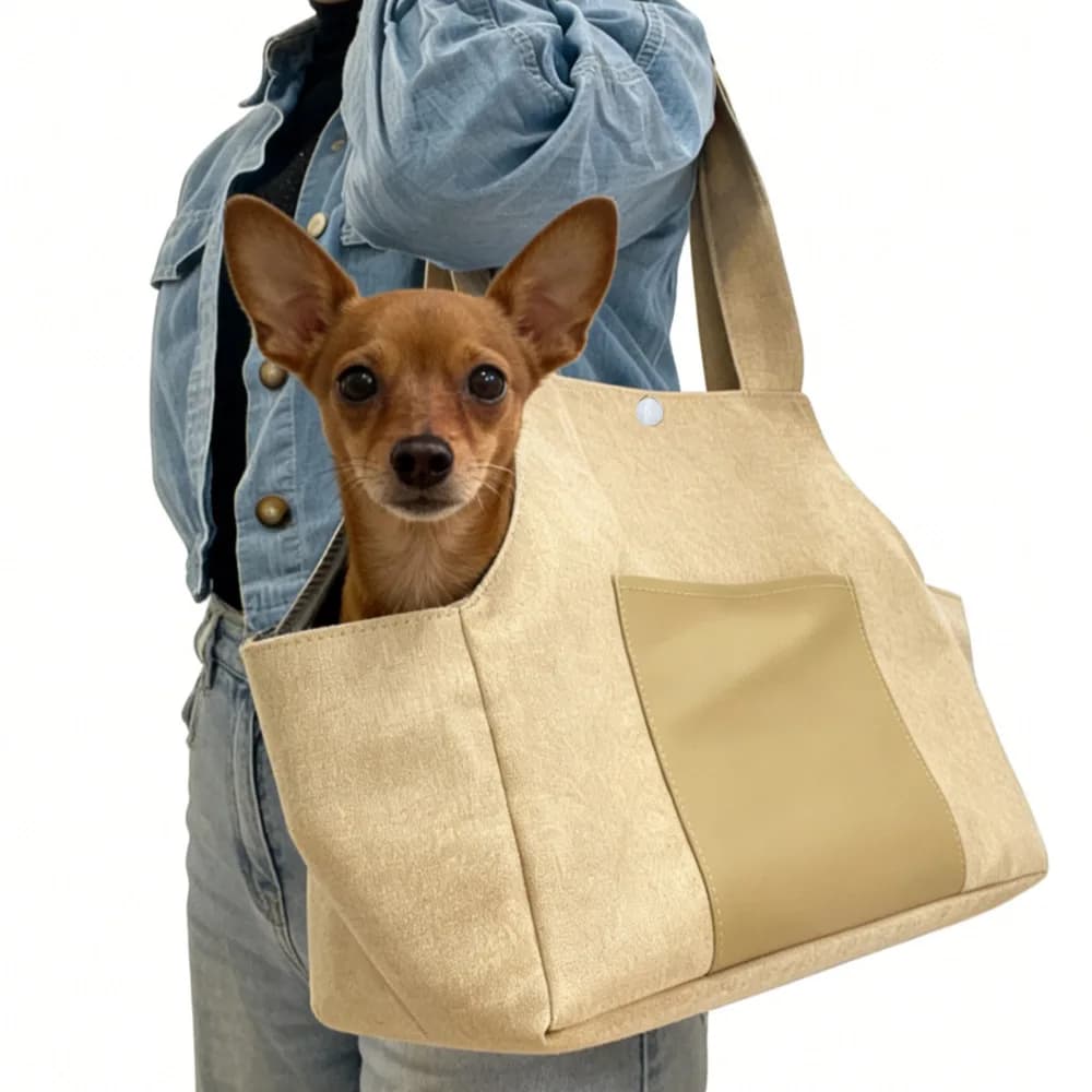 Breathable Pet Carrier Shoulder Bag with Waterproof Pad