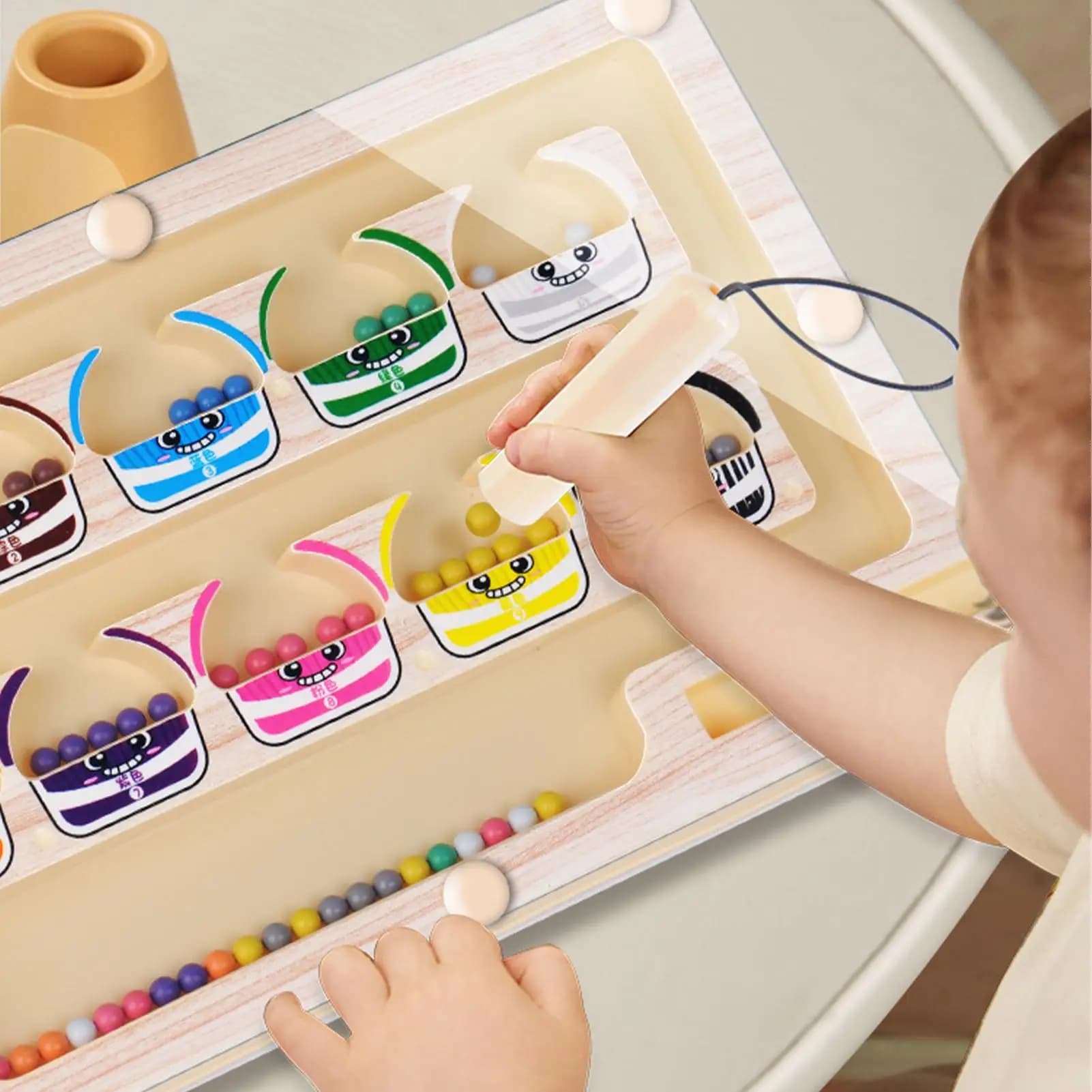 Magnetic Color and Number Maze Puzzle Board