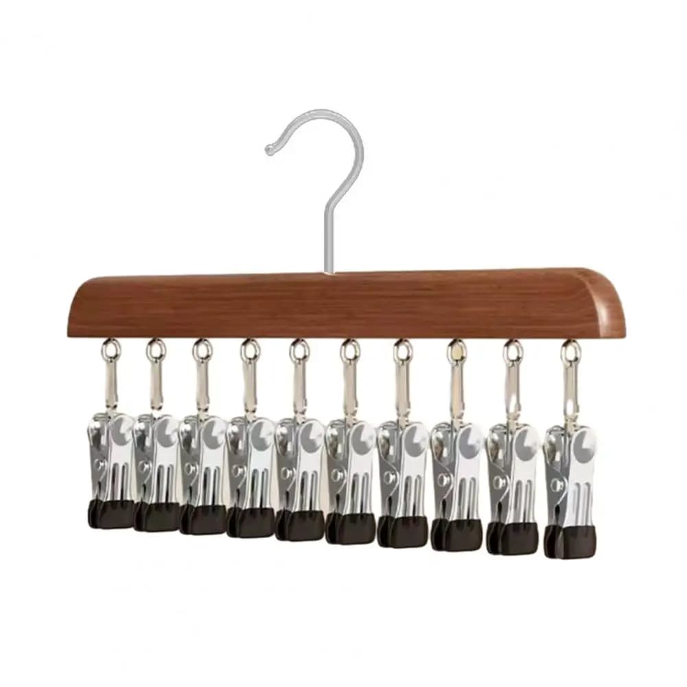 Multi-Clip Space-Saving Closet Hanger