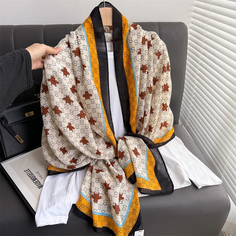 Lightweight Cotton Linen Long Scarf Wrap