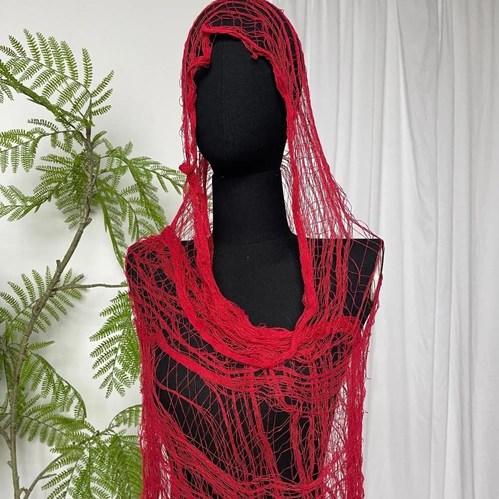 Lightweight Distressed Mesh Shawl Wrap