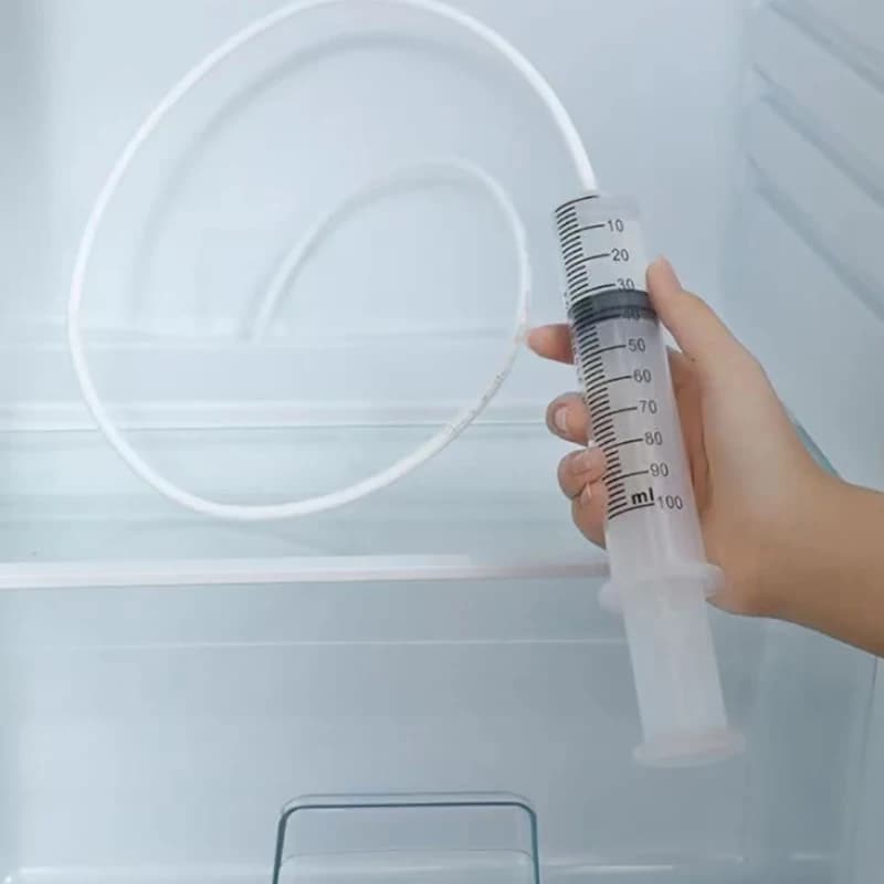 All-inclusive Cleaning Tools Set with Anti-Clog Feature- Brush, Hose, Syringe, Fridge Drain Hole Cleanser and more