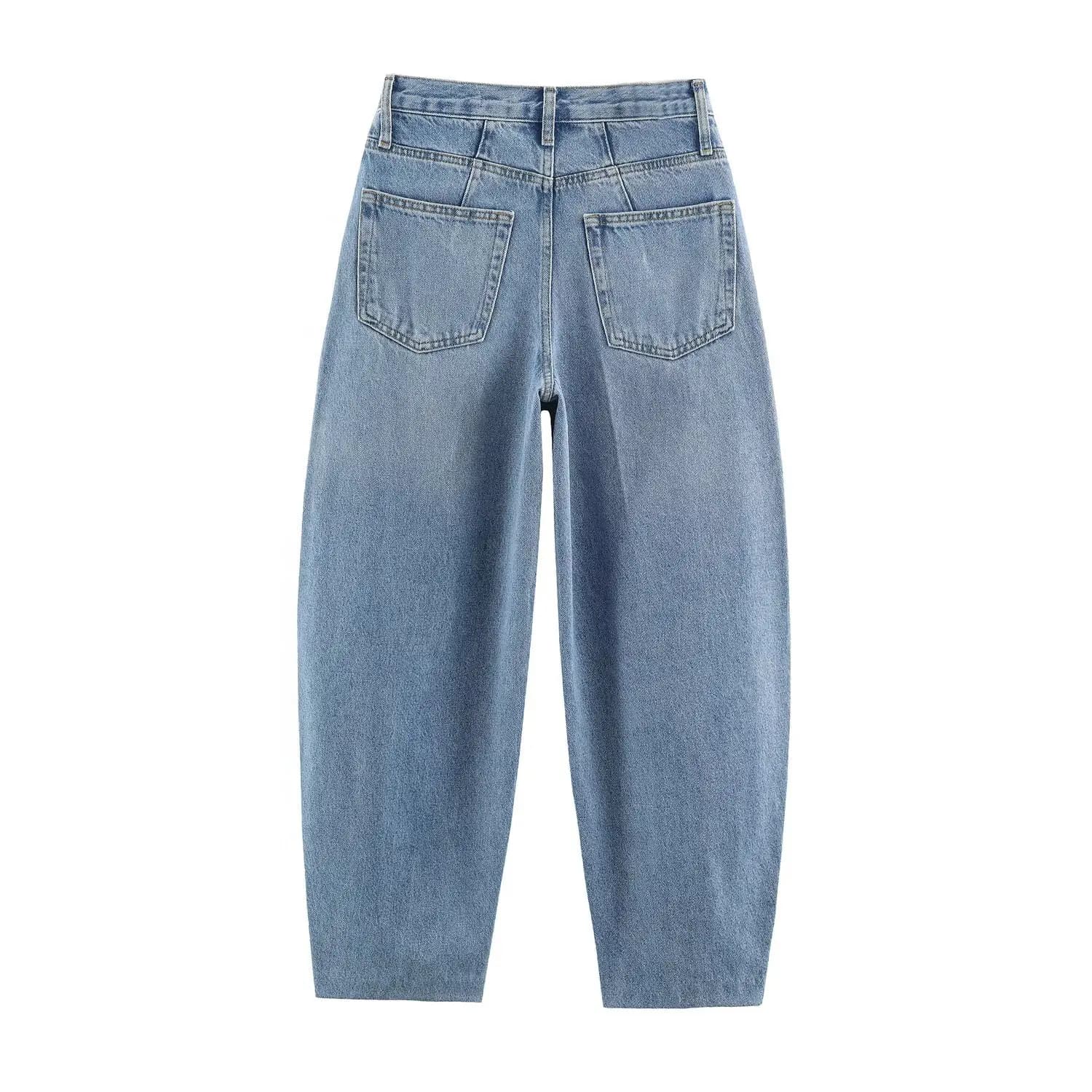 High Waist Tapered Denim Jeans