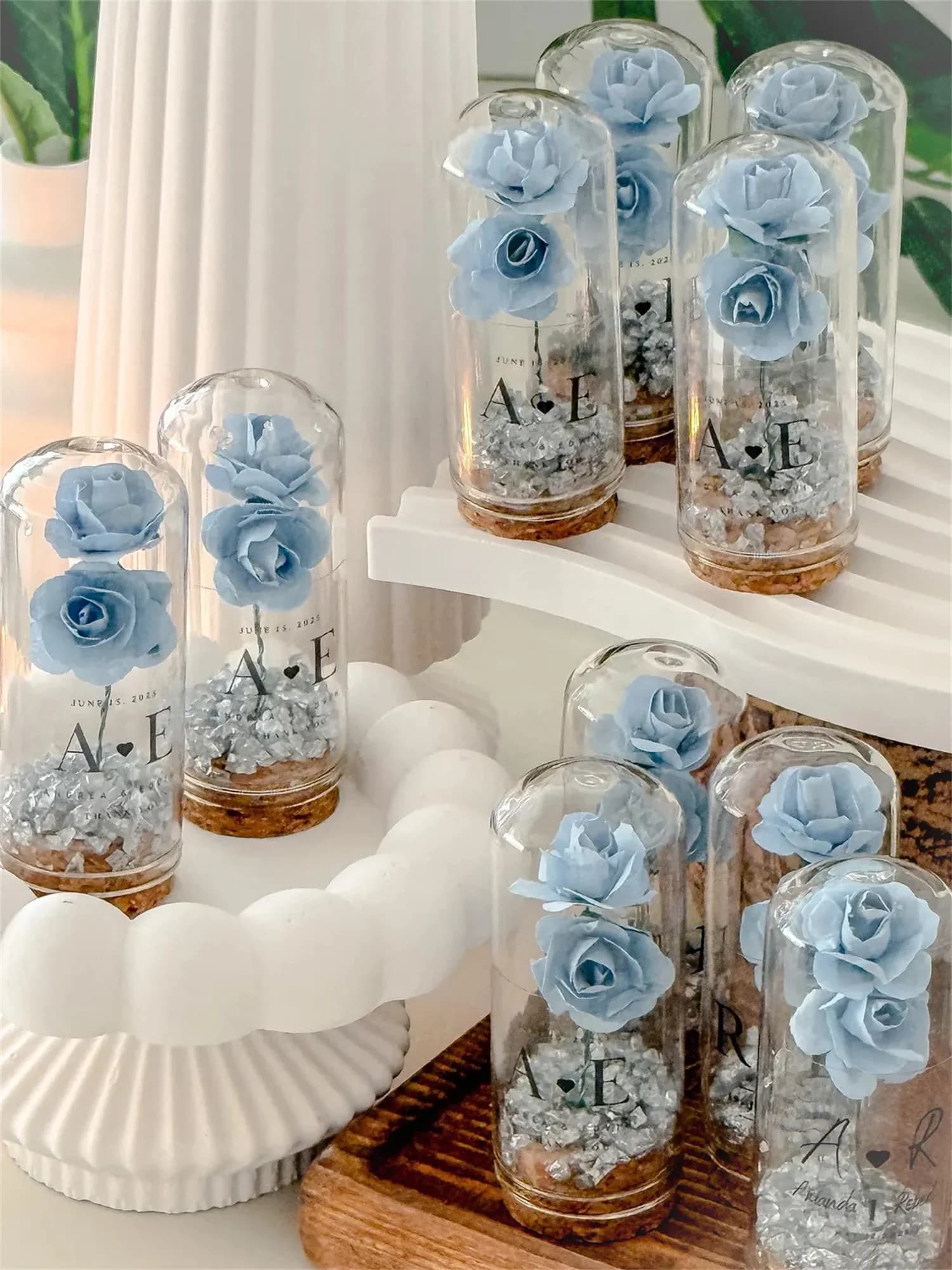 Personalized Glass Dome Rose Favors
