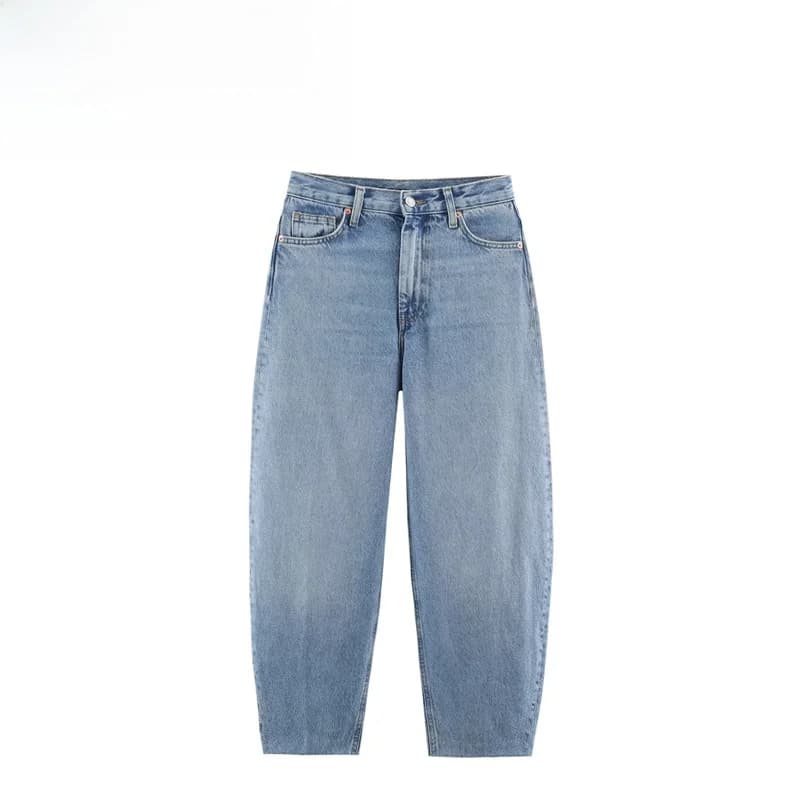 High Waist Tapered Denim Jeans