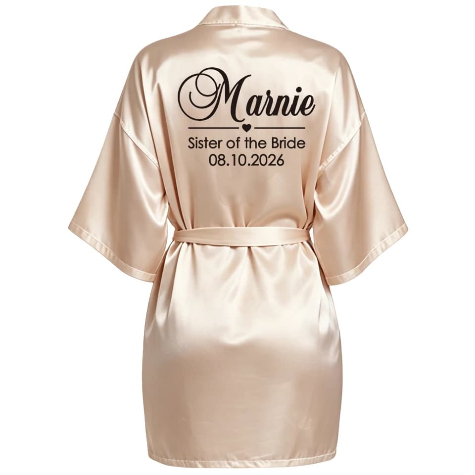 Personalized Faux Silk Bridal Robe