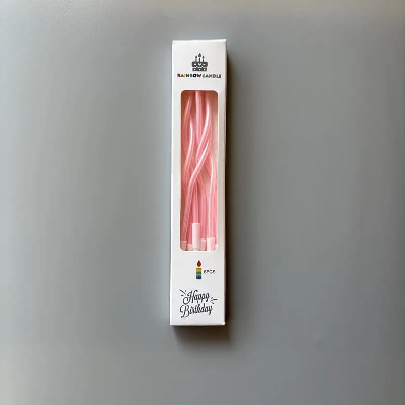 Metallic Twisted Cake Candles - Pack of 6