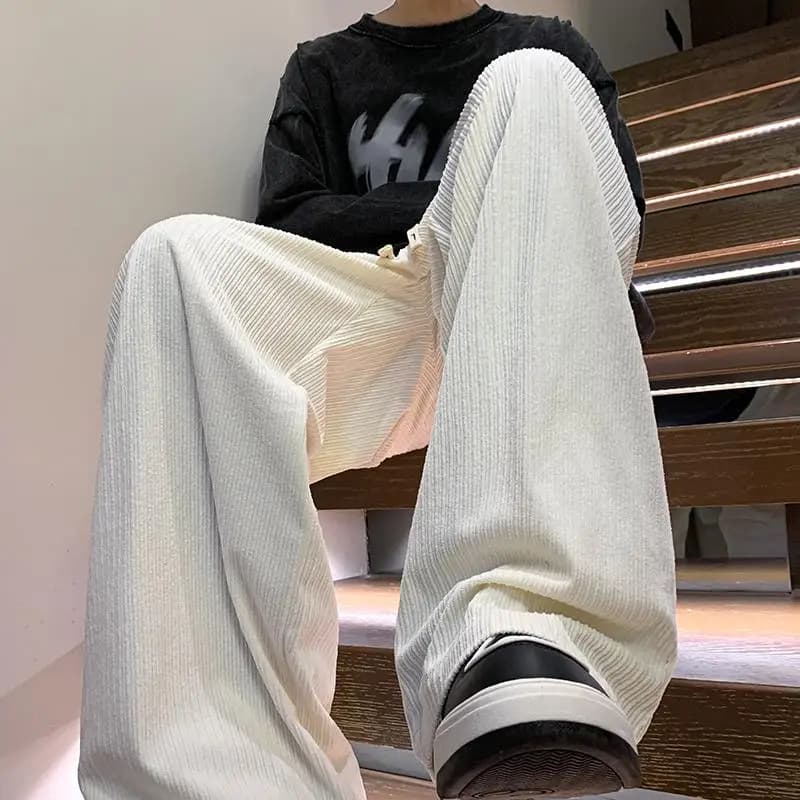 Men's High Waist Wide Leg Lounge Pants
