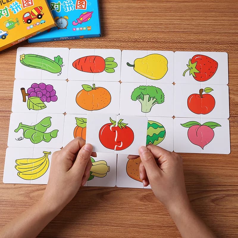 Montessori Matching Puzzle Cards for Toddlers