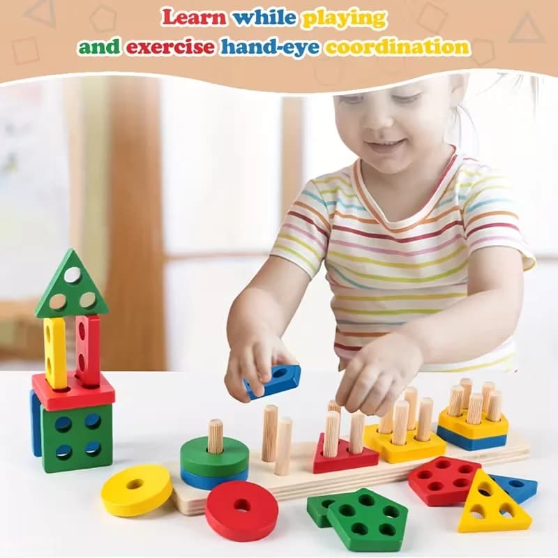 Montessori Wooden Geometry Puzzle Toys