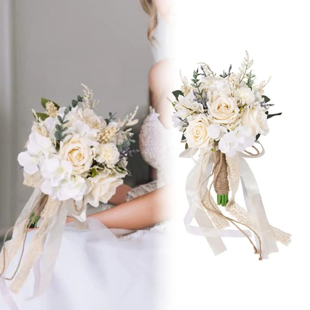 Wedding Decor 20.3*30cm Simulated Rose Bouquet Diy Wedding Floral Decorations Fake Bouquet Perfect For Weddings
