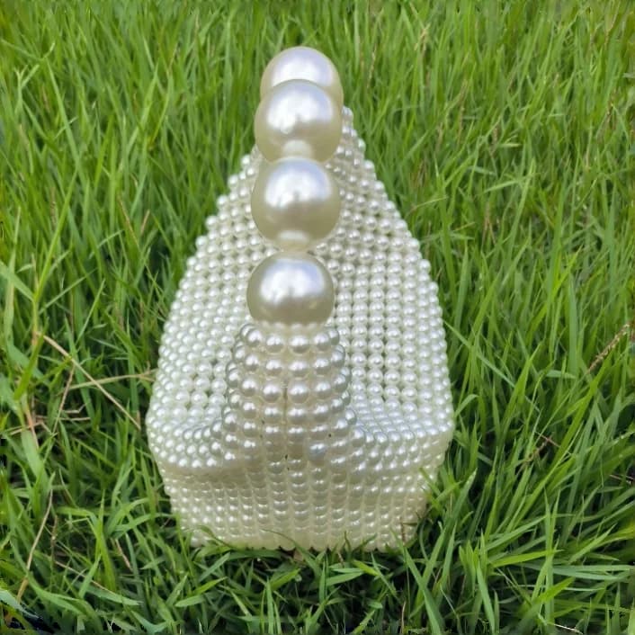 Handmade Beaded Handbag For Women Wooden Bead Bucket Bag Evening Bag Shoulder Bag Beaded Shoulder Bag Female Beach Bag