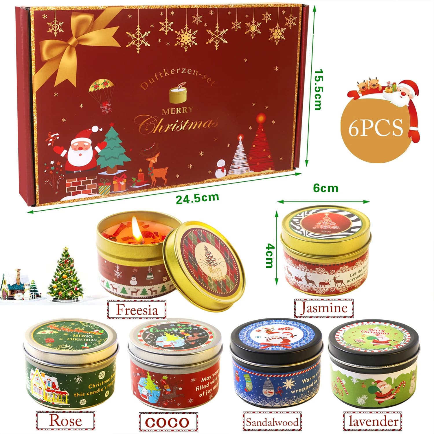 Christmas Scented Soy Wax Candle Set