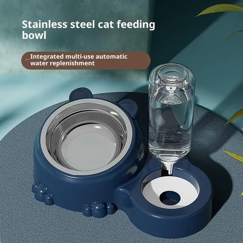 2-in-1 Tilted Auto Water Feeder Bowl