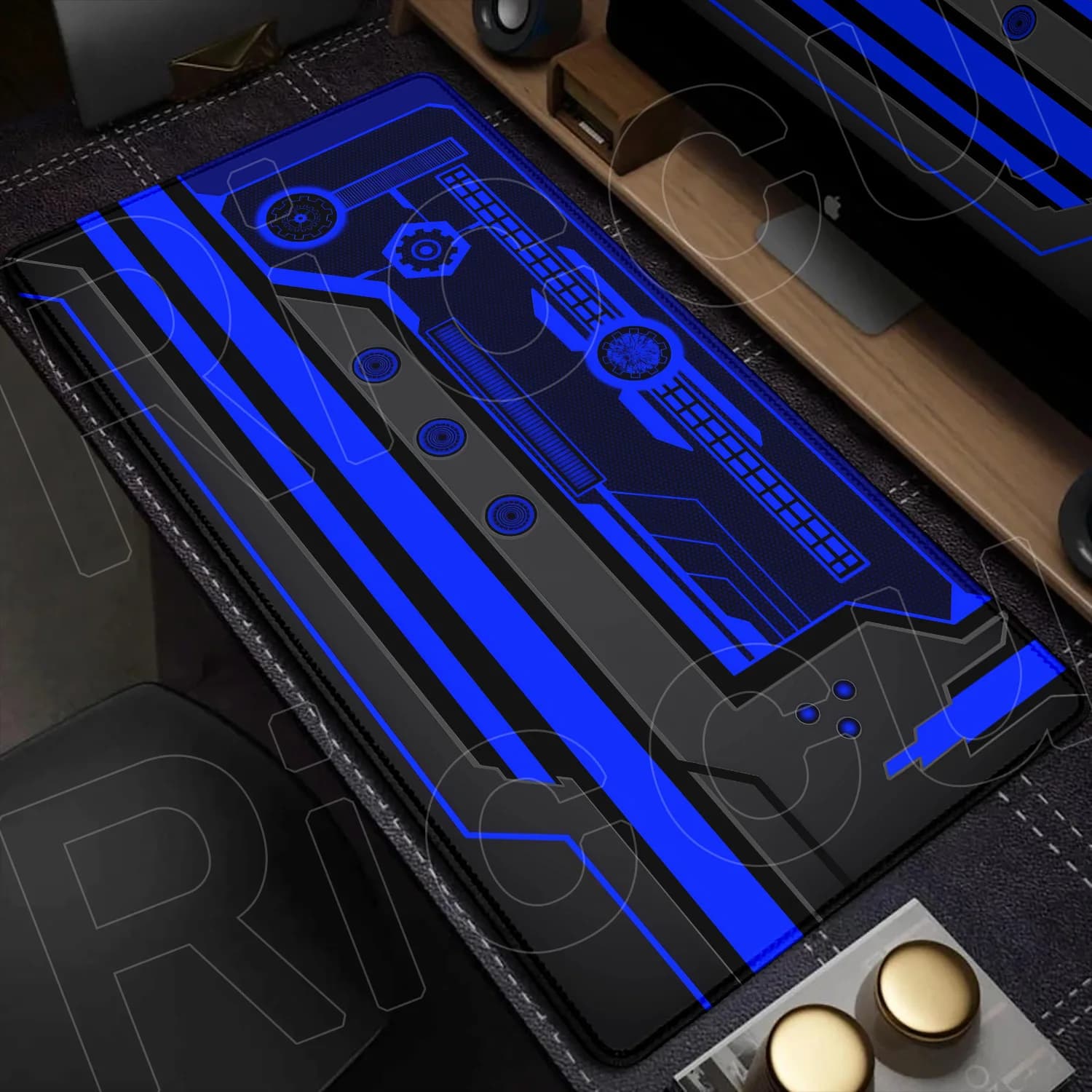 Large Gaming Desk Mouse Pad with Sci-Fi Design