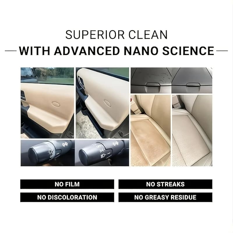 4.06oz Car Interior Cleaner, Seat Polish & Conditioner, Rinse-Free Stain Remover, Headliner Restorer, Multi-Purpose Auto