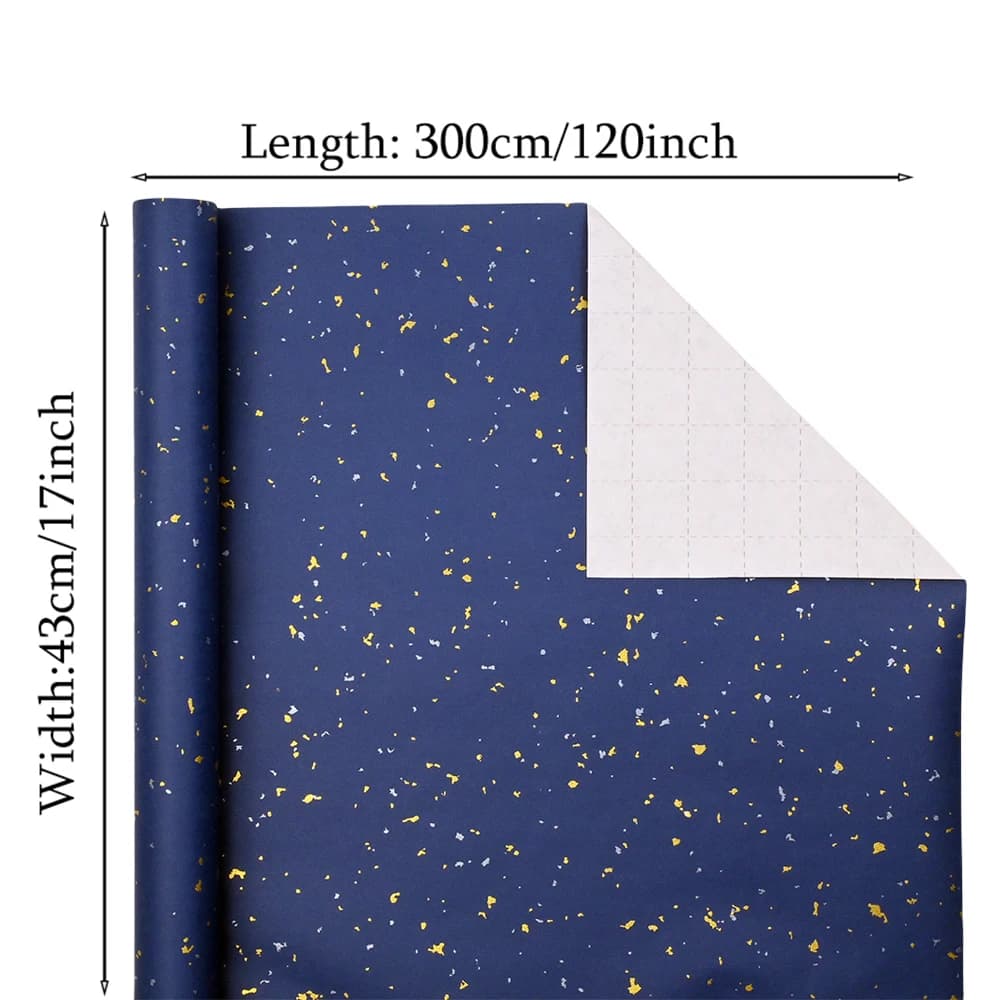 Navy Blue Gold Foil Gift Wrapping Paper Roll