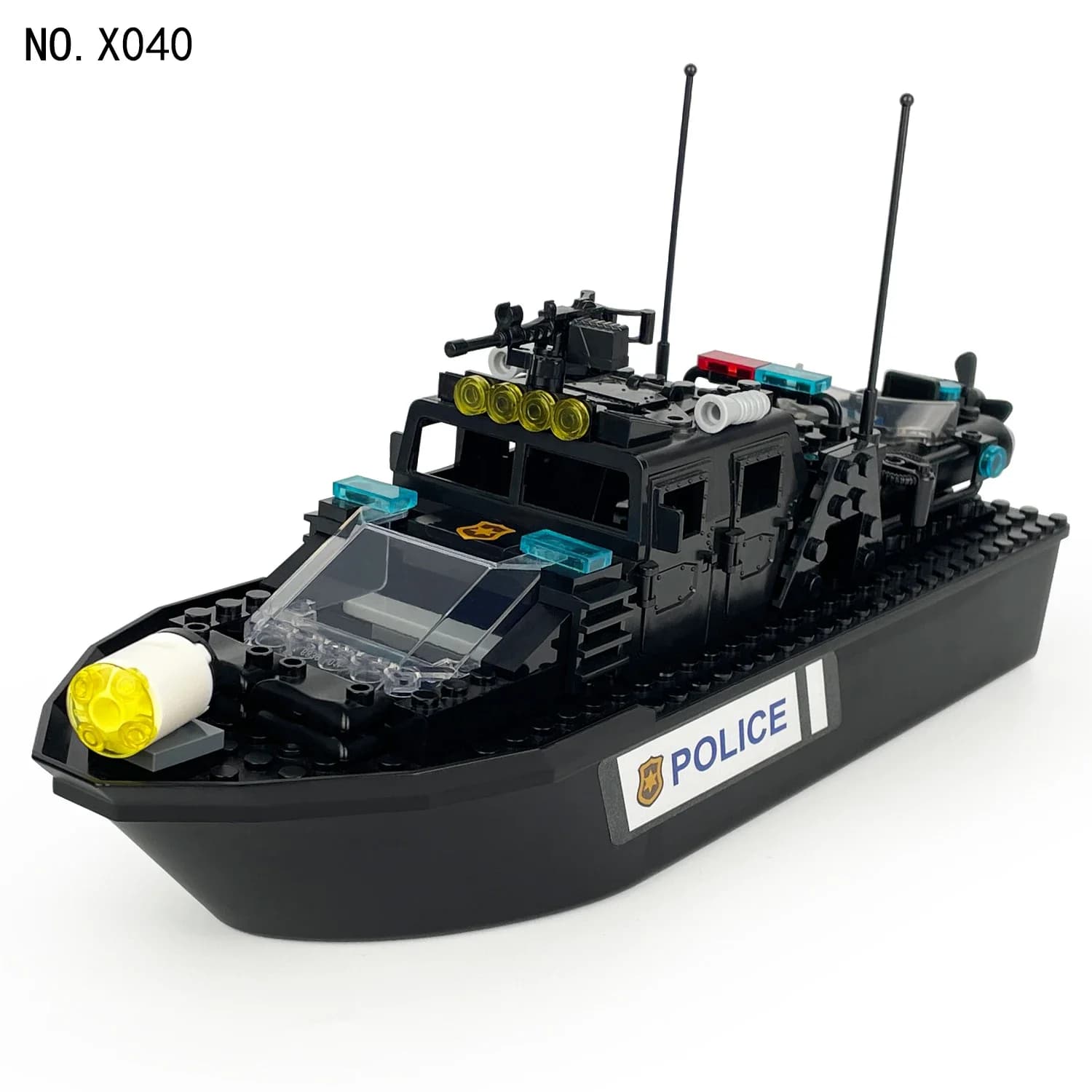 Coast Guard and Police Patrol Ship Building Blocks Set