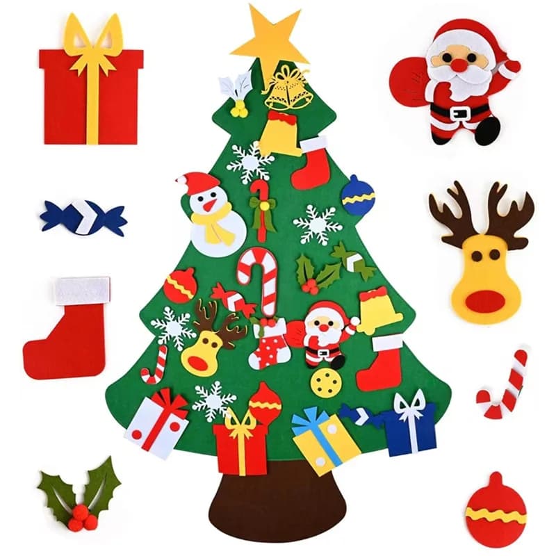 DIY Felt Christmas Tree Wall Hanging Set