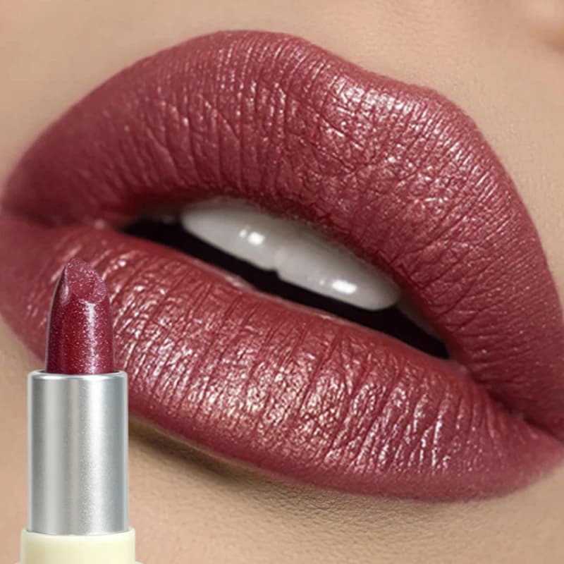 Metallic Burgundy Glitter Lipstick
