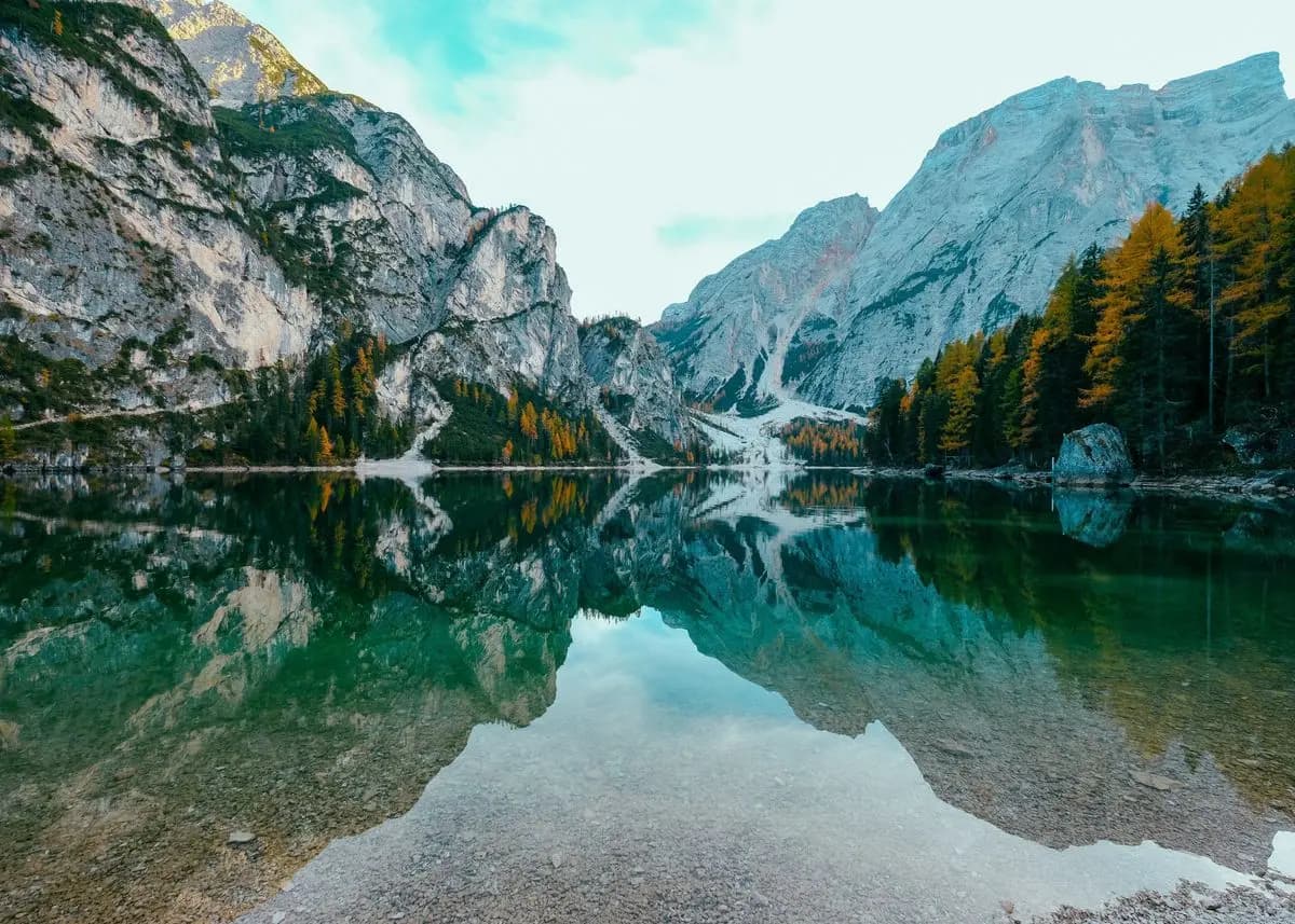 Forest Mountain Lake Landscape Canvas Print