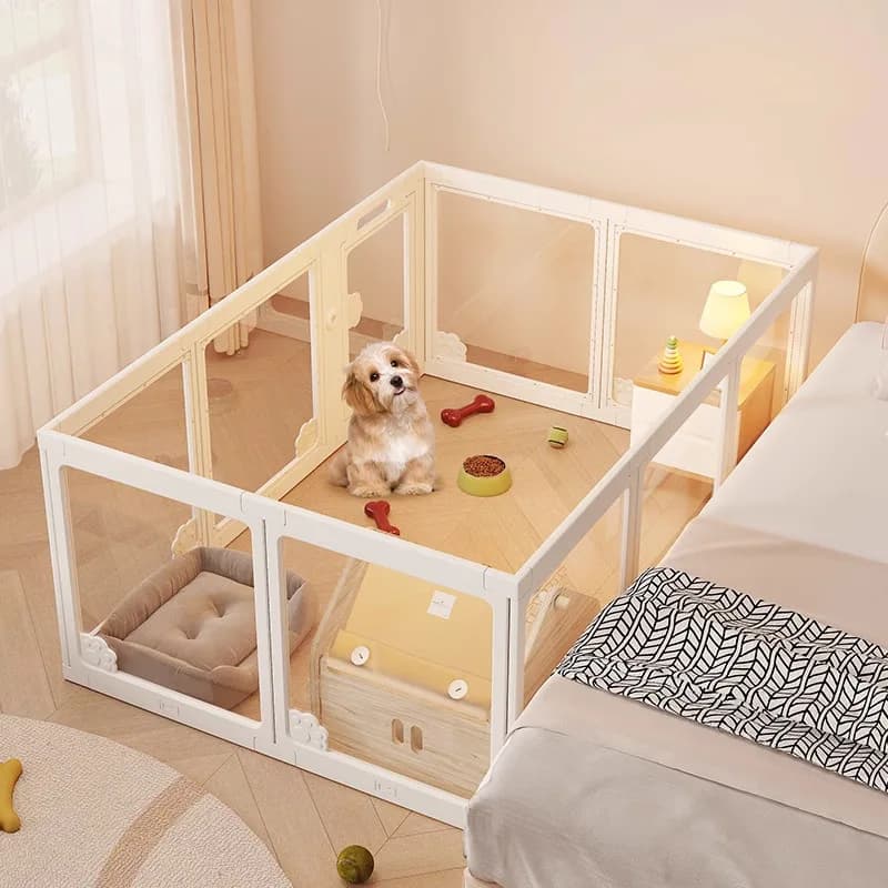 Indoor Clear Acrylic Pet Playpen Easy Assemble Transparent Dog Playpen for Puppy Bunny Cat Pig - Pet Barrier