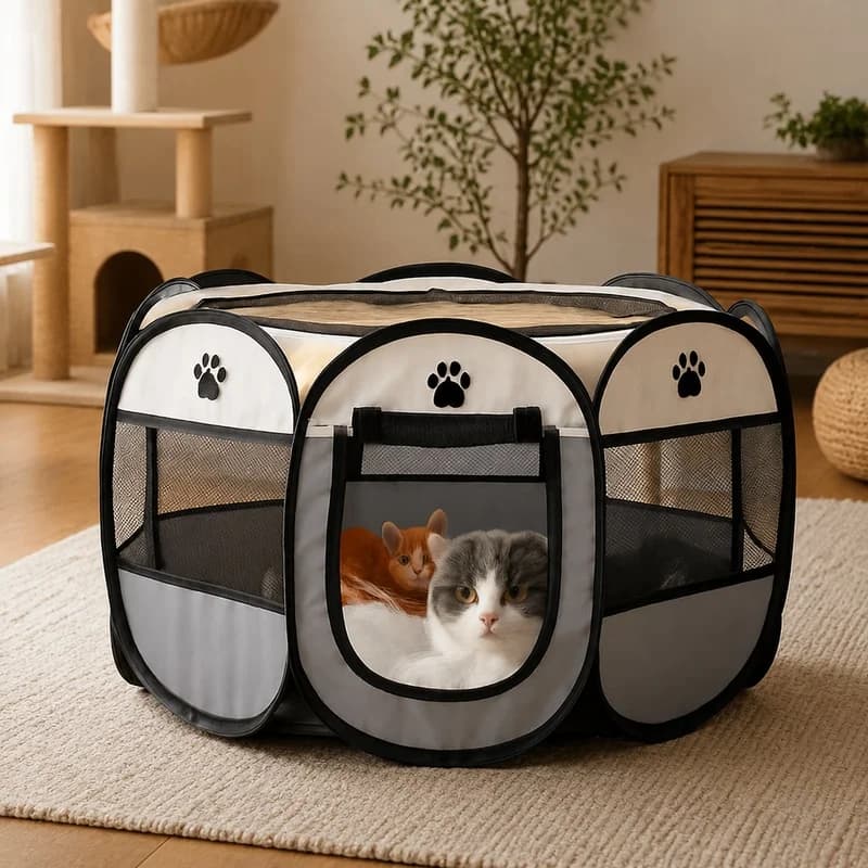 Octagon Foldable Pet Kennel Tent