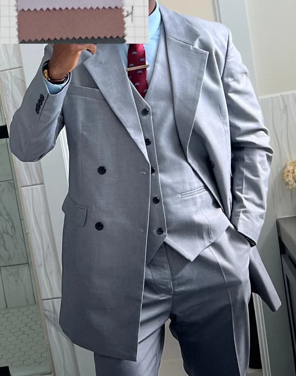 Men's Slim Fit Three-Piece Suit with Vest