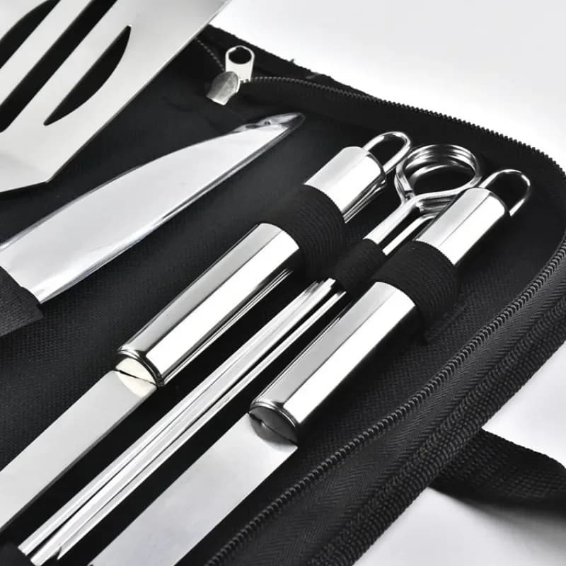 9-Piece Portable BBQ Tool Kit with Storage Bag