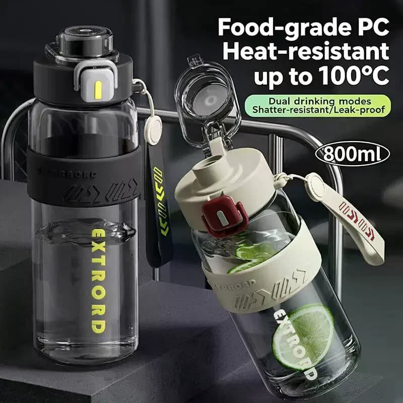 Sports Water Bottle with Straw and Direct Drinking