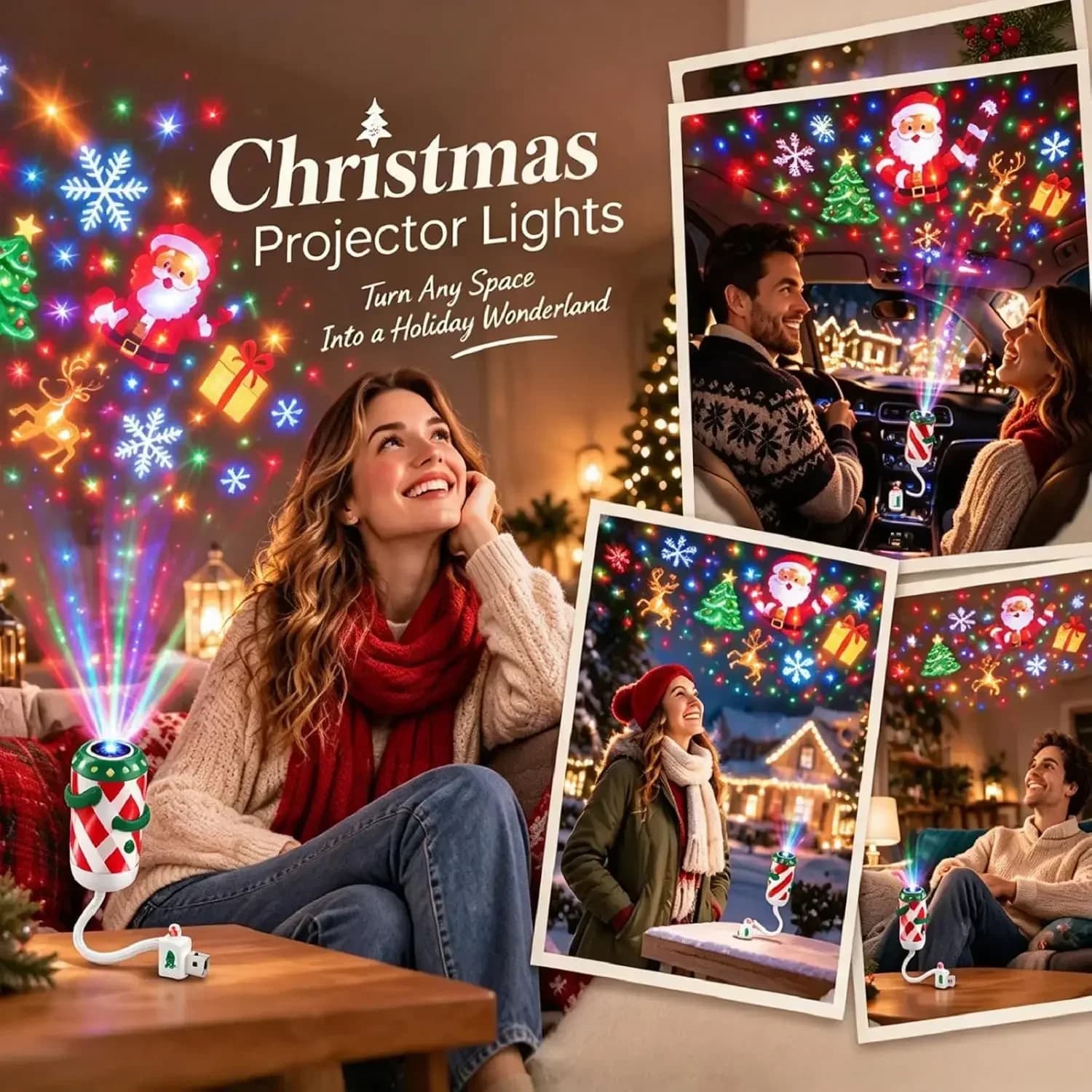 Christmas Tree Projection LED Night Lamp