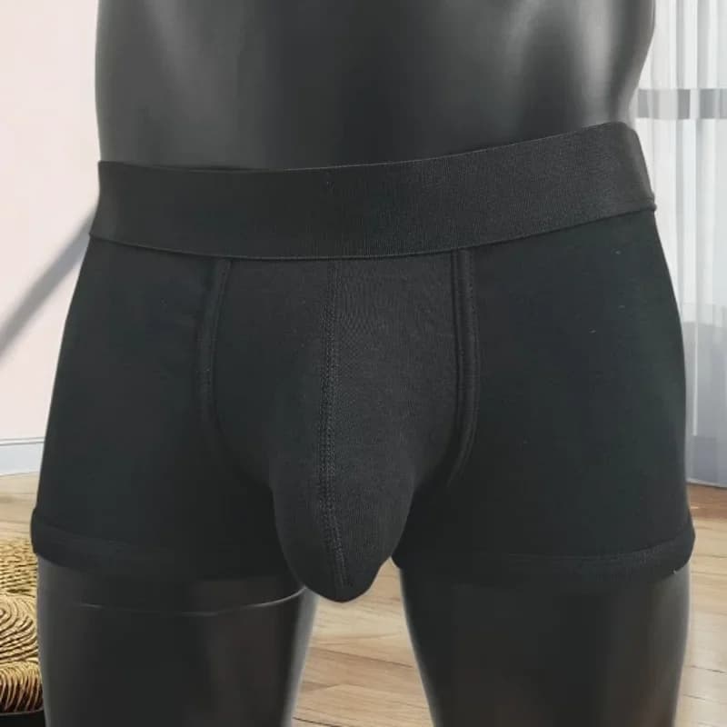 Men's Cotton Boxer Briefs with Large Pockets Comfortable Sexy Underpants Breathable Casual Briefs for Men