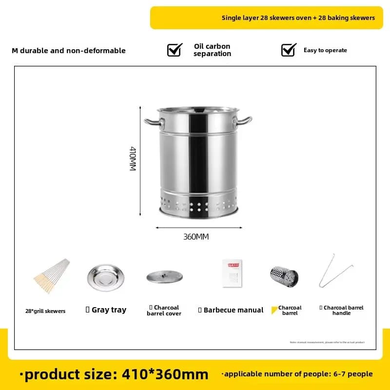 Portable Charcoal Hanging Grill Stainless Steel
