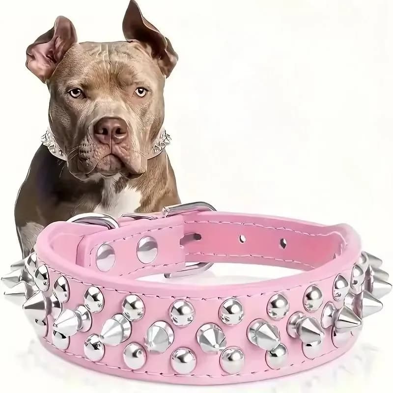 Adjustable Punk Rivet Pet Collar with Spikes