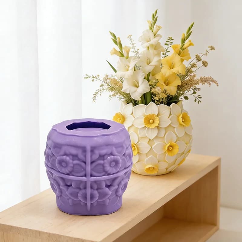 Daffodil-shaped silicone mold with exquisite texture; perfect for DIY fresh flower balls, flower pots, decorative ornaments, flo