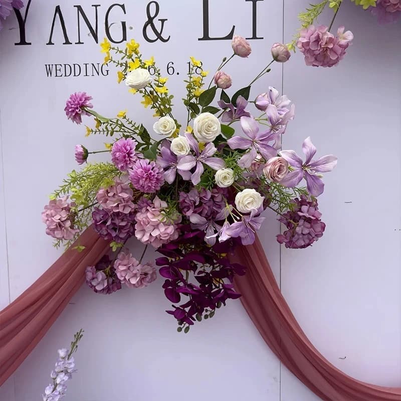 Outdoor Wedding Decoration Artificial Flowers Floral Backdrop Arrangement Home Decor Hanging Flower Row Road Lead Flower Ball