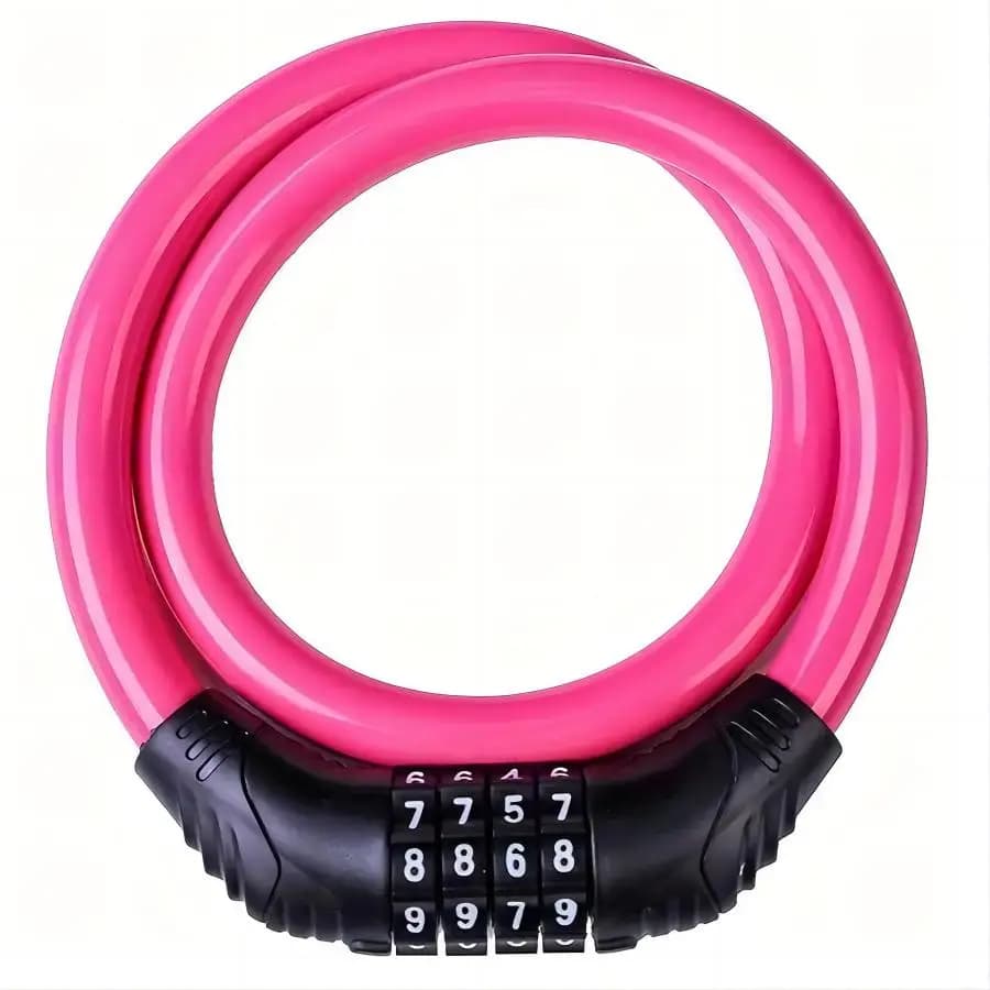 4-Digit Resettable Coil Cable Bike Lock