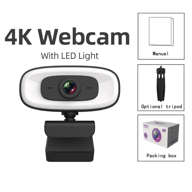 Webcam Mini 4K USB Computer 2K Webcam  Full HD 1080P Web  For Work With Microphone Tripod For PC Laptops Live Streaming Camera