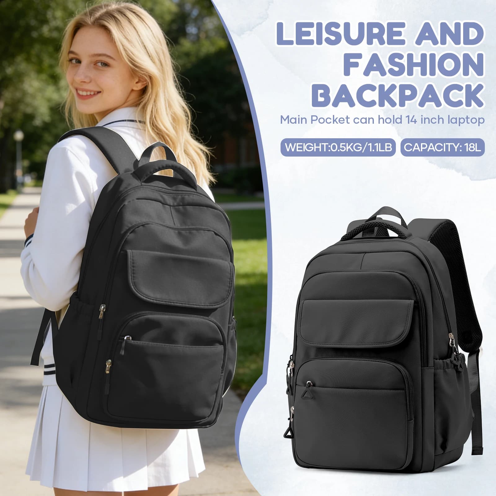 School Backpack with Laptop Compartment