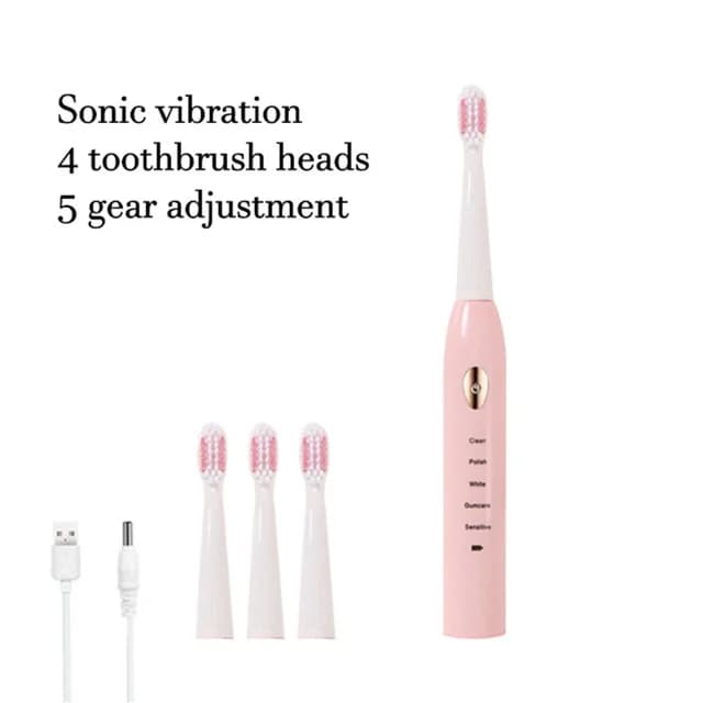 Electric Toothbrush USB Rechargeable IPX7 Waterproof