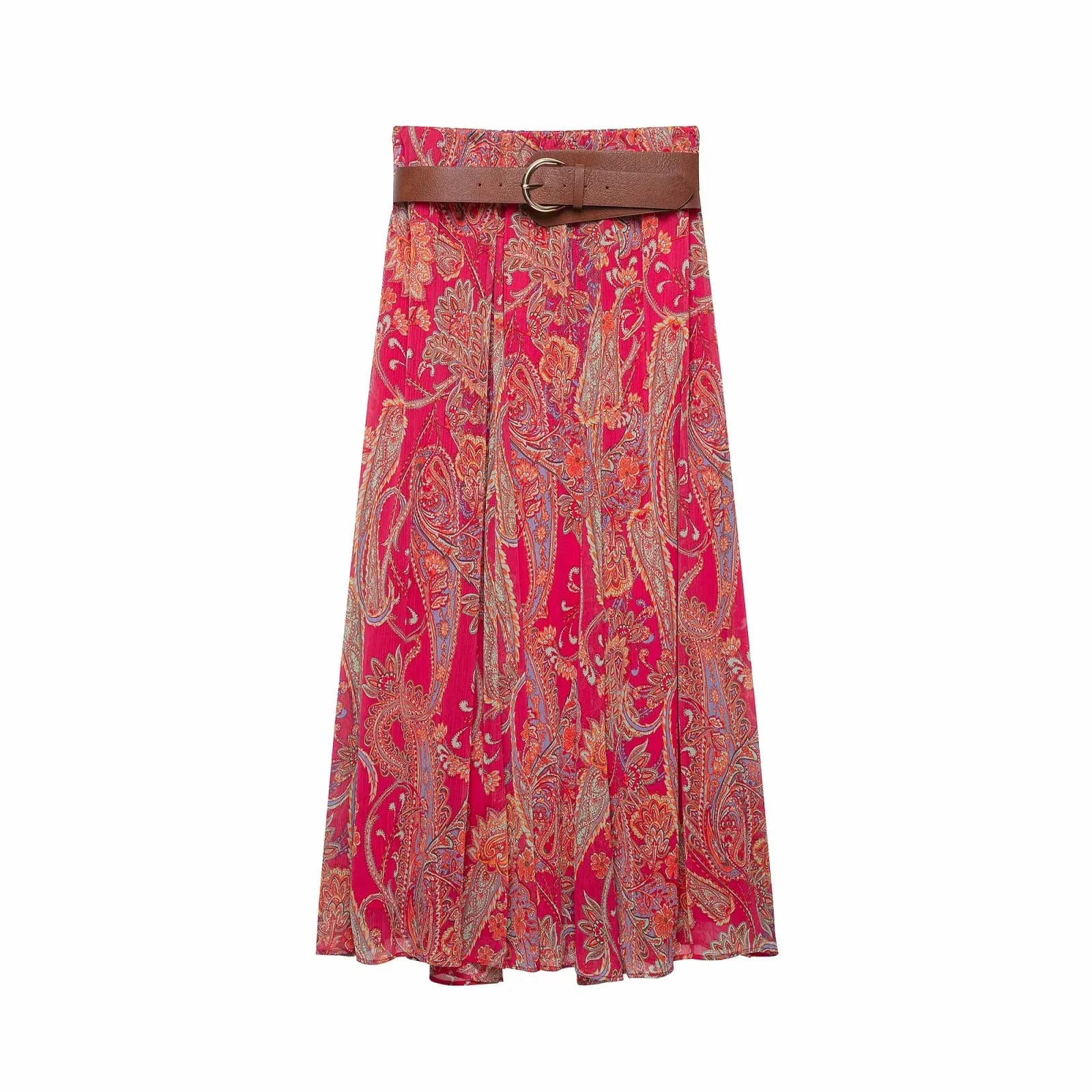 Women Vintage Fashion 2026 Autumn Red Print Suit Women Sexy Vest+ Sashes Draped Long Skirt Chic Bohemian Female Beach Sets