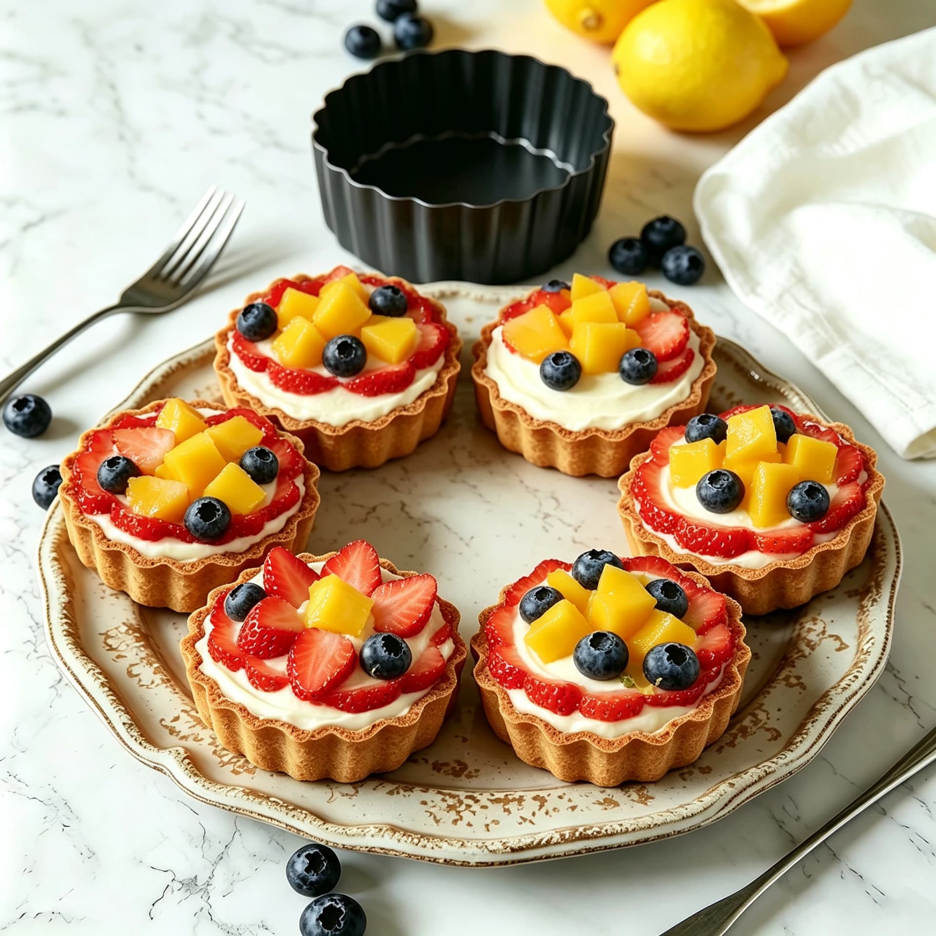 Mini Tart Pans with Deep Fixed Bottom