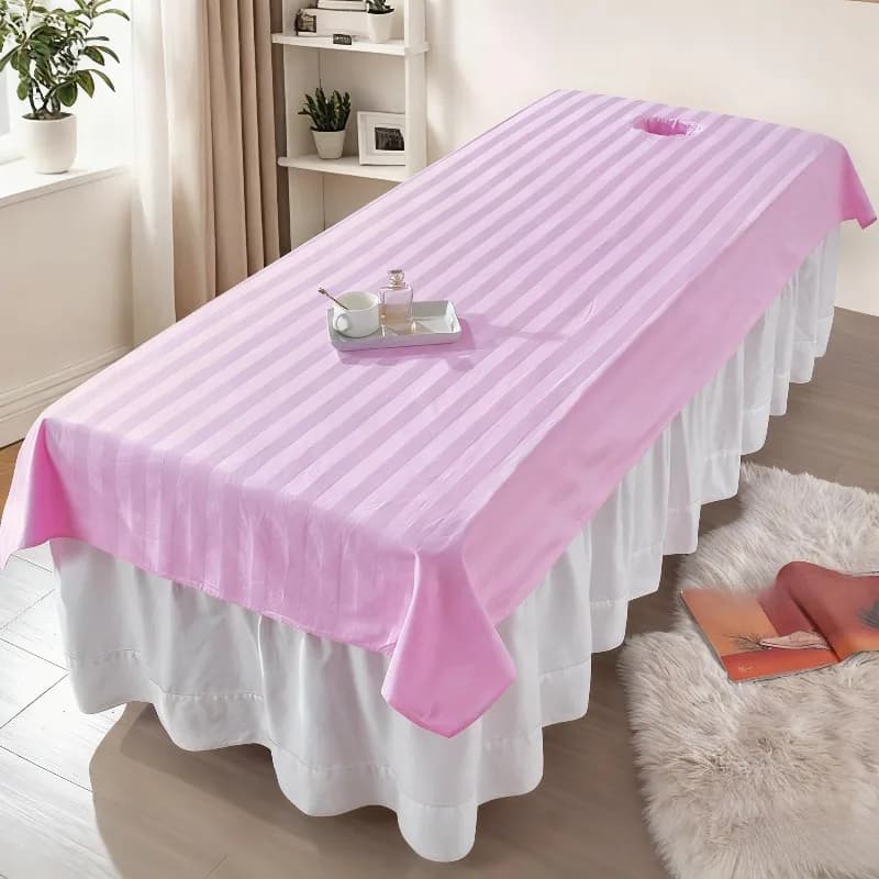 Pure Cotton Beauty Salon Bed Sheet with Face Hole
