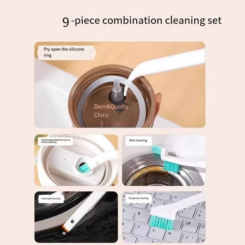 Cleaning Cup Crevices, Cup Cleaning Tools, Kit for Bottle Washing, Small Brush, Full Cup Brush, Wall Breaking Machine