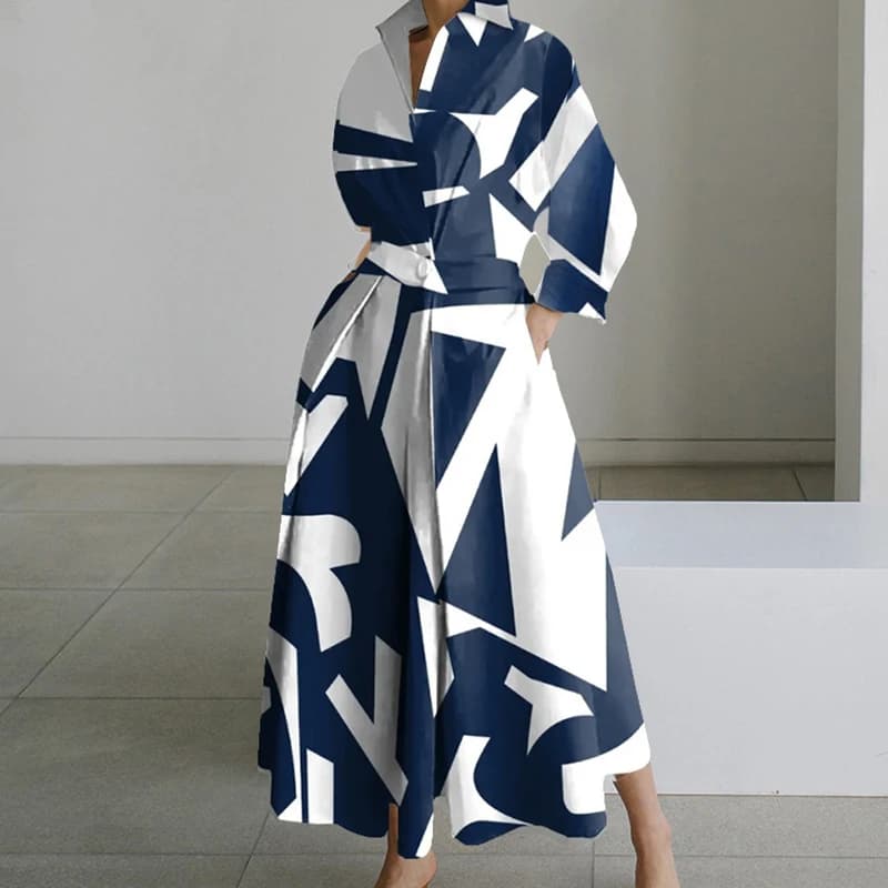 Women's Spring Long Sleeve Print Dress