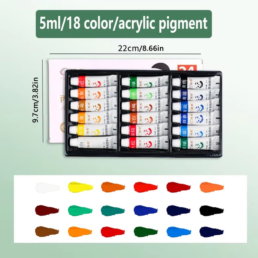 Acrylic Paint Set, 12-24 Colors, Waterproof