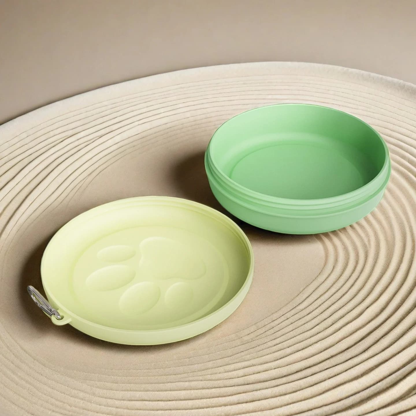 Portable Outdoor Pet Bowl with Treat Compartment