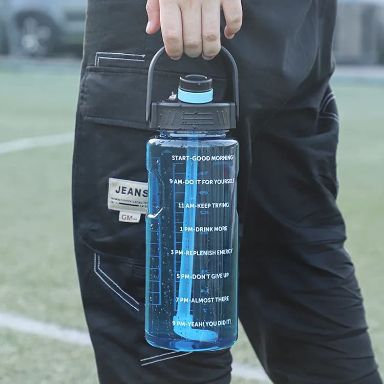 3 Liter Water Bottle with Straw 2L 1L Large Big Motivational School gym Sports Drinking Bottle