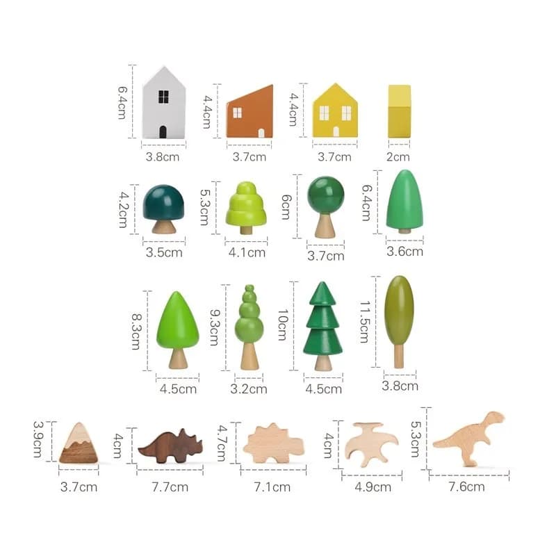 Wooden Building Block Forest Toy Set
