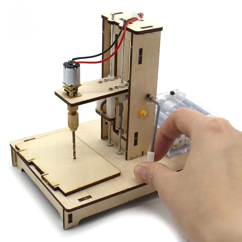 Kids DIY Science Toys Educational Scientific Experiment Kit Wood Tank / Music Box / Balance / Mechanical Forceps / Excavator / C